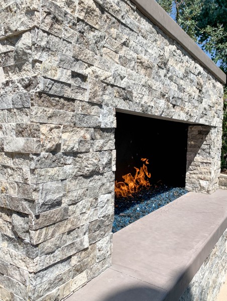 Stacked-stone-fireplace