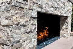 Stacked-stone-fireplace
