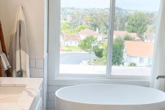 Spa-meets-farmhouse-bathroom-design