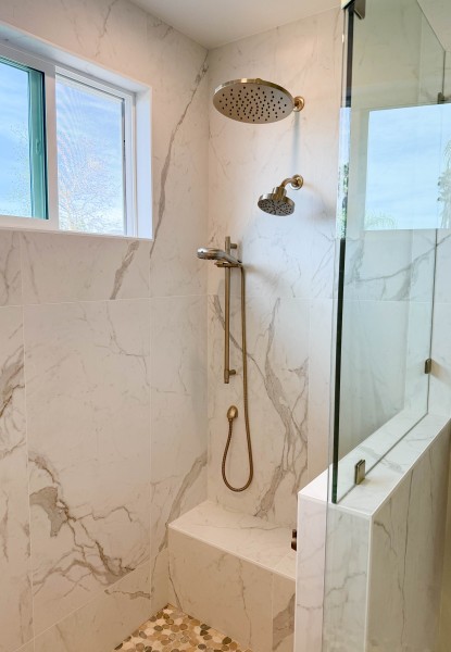 Dual-Shower-Setup-with-Champagne-Bronze-Fixtures