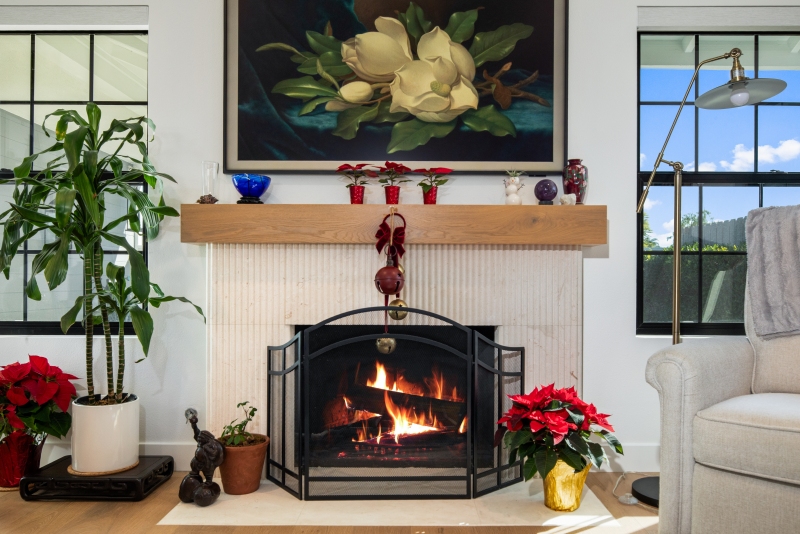 Fireplace-renovation-with-custom-white-oak-mantel