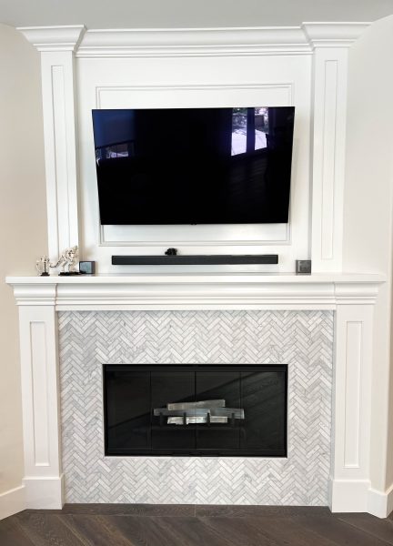 Marble-Herringbone-Fireplace