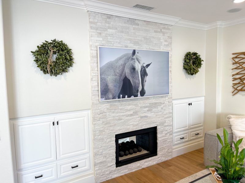 Stacked-stone-fireplace