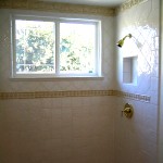 window and niche in shower remodeling project