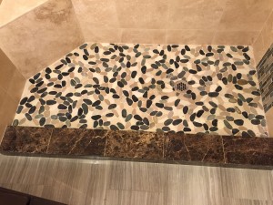 Pebble tile seat