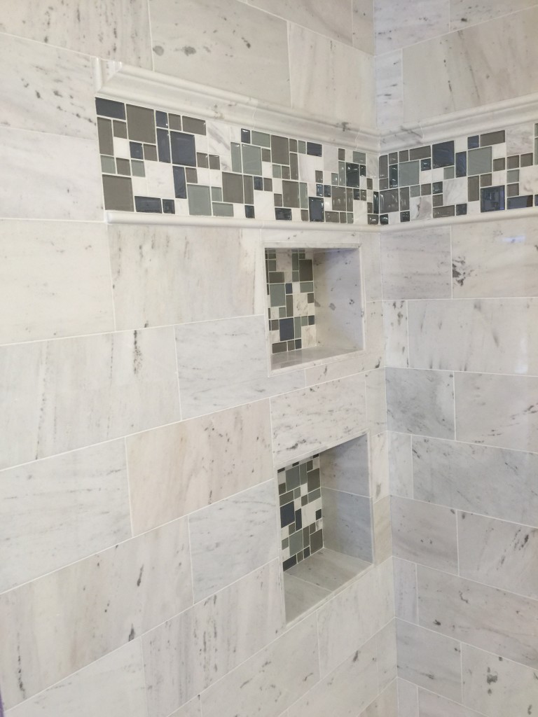 built in shelves added as part of shower remodel