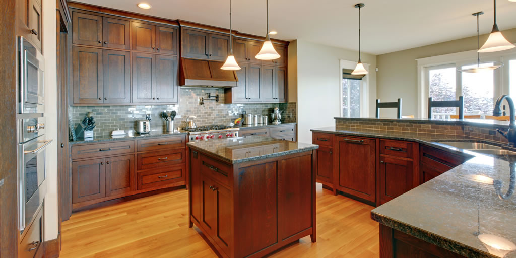 kitchen cabinet contractor installs semi-customer cabinets