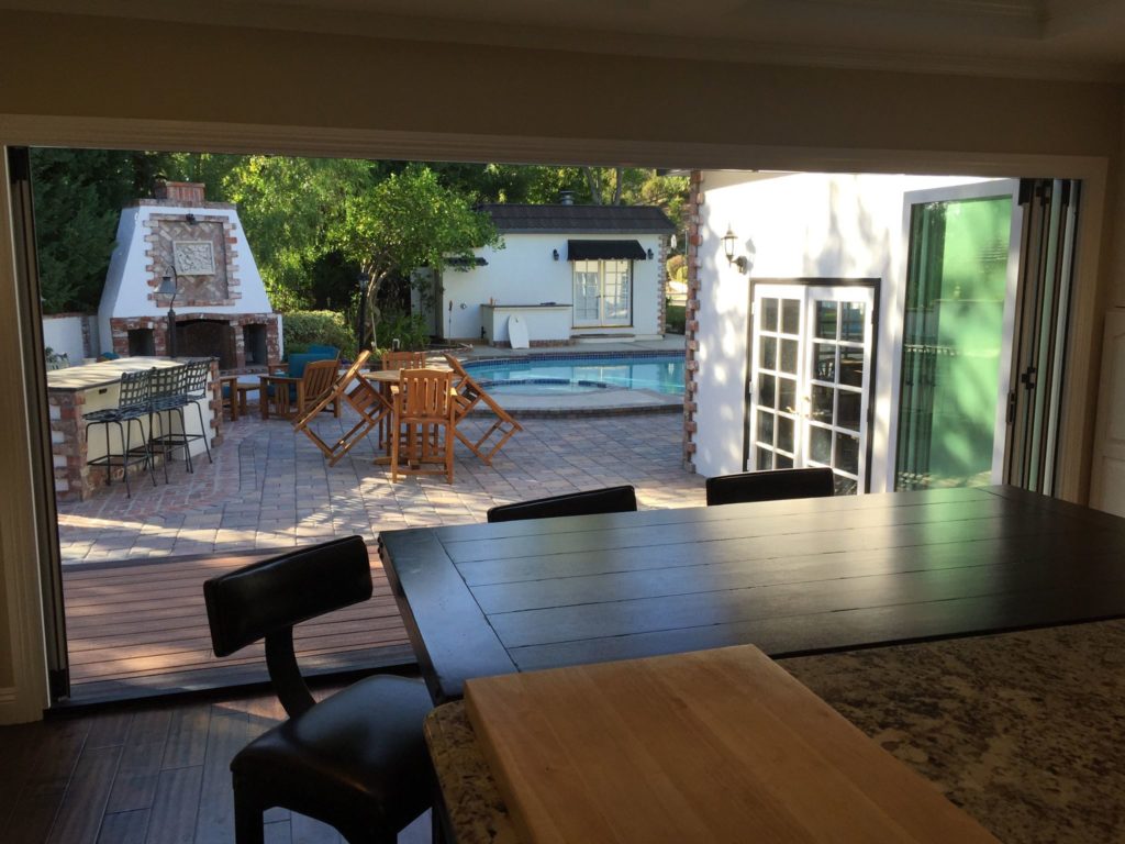 interior remodeling job extends kitchen to patio