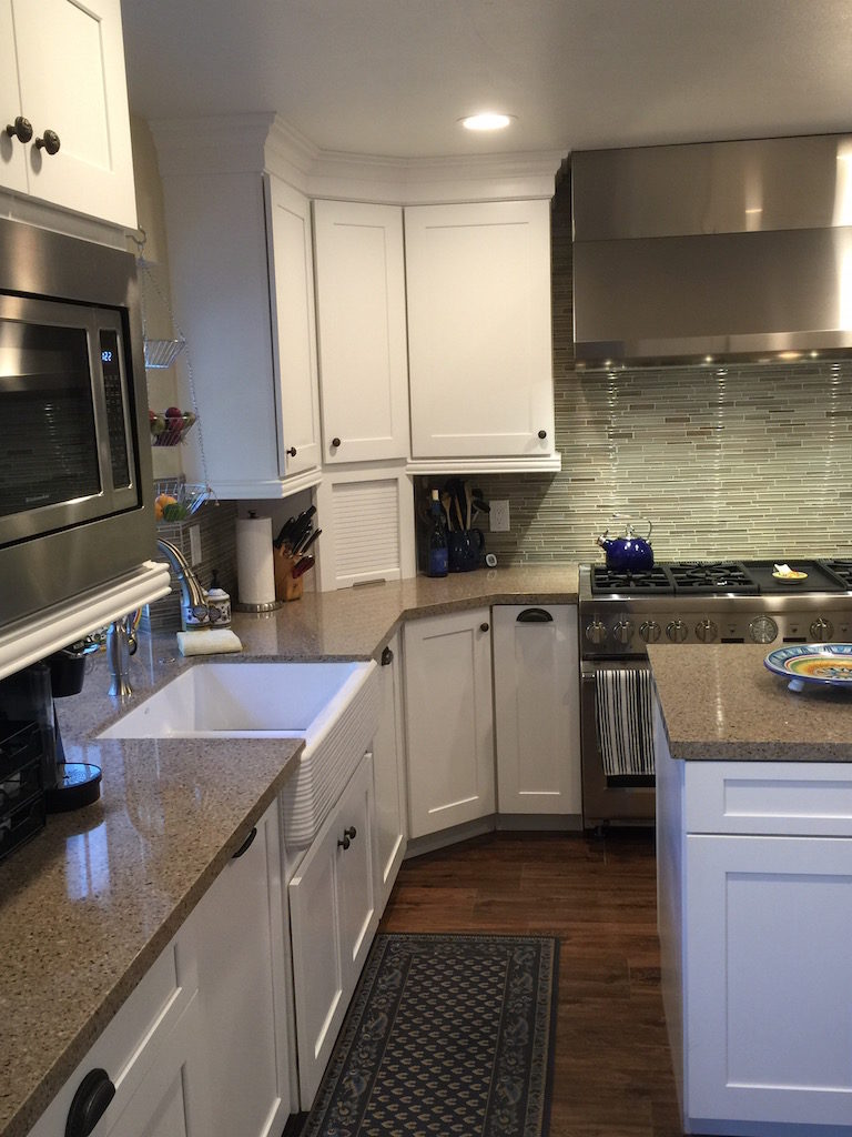 custom cabinets make use of space in corner