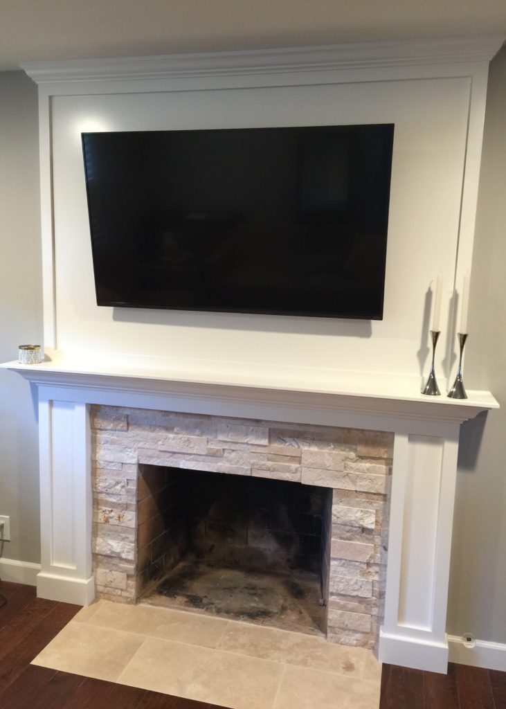 interior remodeling updates fireplace with stacked stone