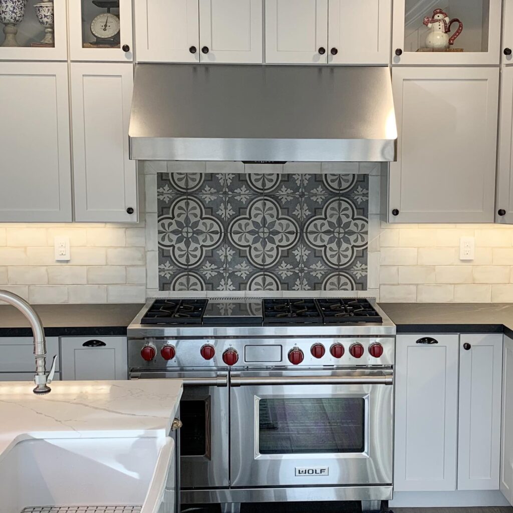 Orange County custom kitchen remodeling after adding new backsplash behind stove