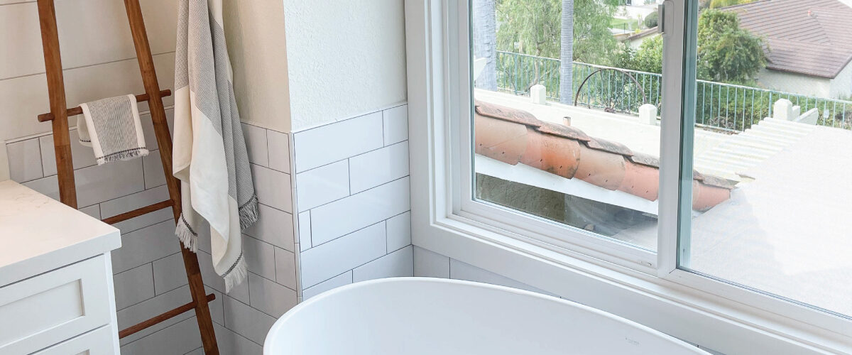 Farmhouse meets spa master bath