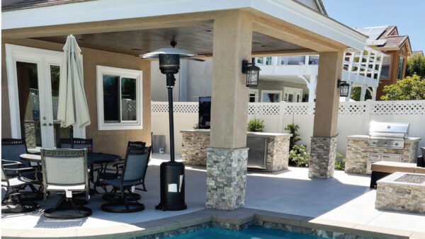 Patio cover and exterior renovation with BBQ