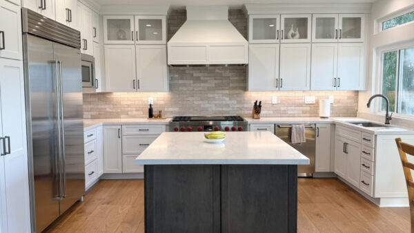 custom kitchen remodeling after photo featuring earth tone elements