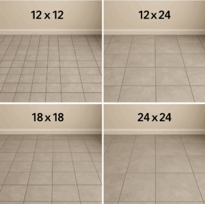 flooring contractor tile size comparison chart