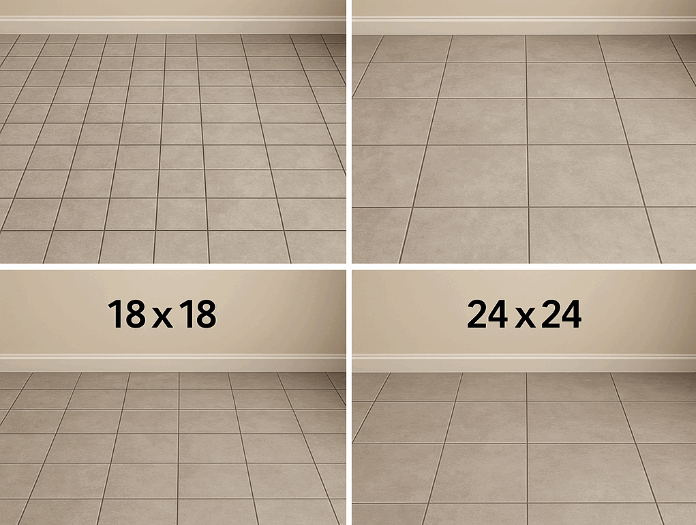 flooring contractor tile size comparison chart