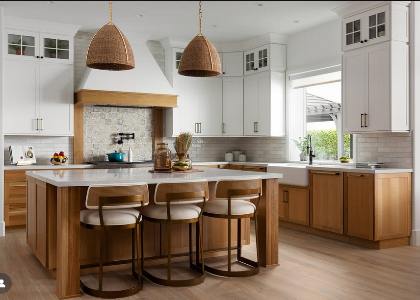 Orange County flooring contractor after photo Bedrosian wood look tiles on kitchen floor