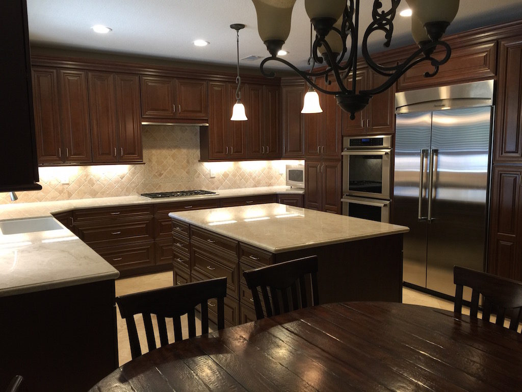 custom kitchen remodeling added under cabinet task lighting